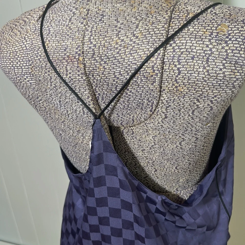 Victoria’s Secret NWT Women’s Large Purple Checkered Spaghetti Racerback